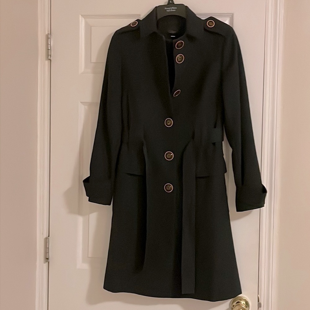 Via Black Belted, Button Up Jacket/coat